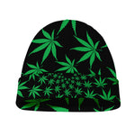 Swirl Cannabis Leaf Print Beanie