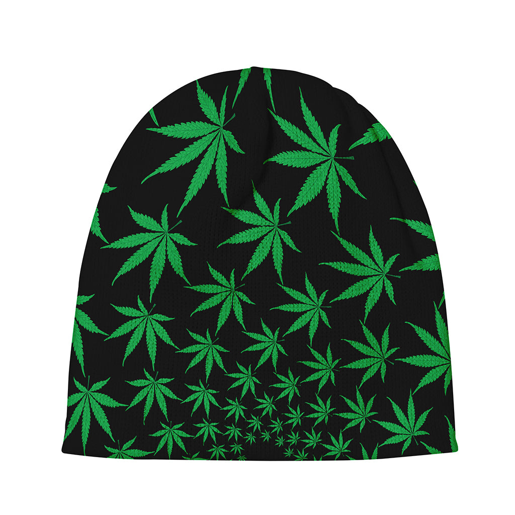 Swirl Cannabis Leaf Print Beanie