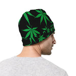Swirl Cannabis Leaf Print Beanie