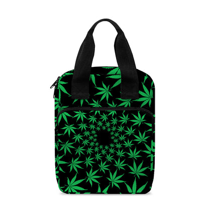 Swirl Cannabis Leaf Print Bible Tote Bag