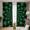 Swirl Cannabis Leaf Print Blackout Pencil Pleat Curtains