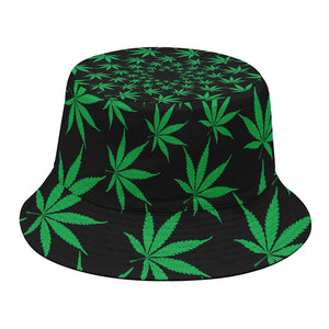 Swirl Cannabis Leaf Print Bucket Hat