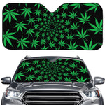 Swirl Cannabis Leaf Print Car Windshield Sun Shade