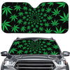 Swirl Cannabis Leaf Print Car Windshield Sun Shade