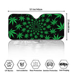 Swirl Cannabis Leaf Print Car Windshield Sun Shade