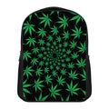 Swirl Cannabis Leaf Print Casual Backpack