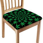 Swirl Cannabis Leaf Print Chair Cushion Cover