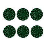 Swirl Cannabis Leaf Print Coaster Set
