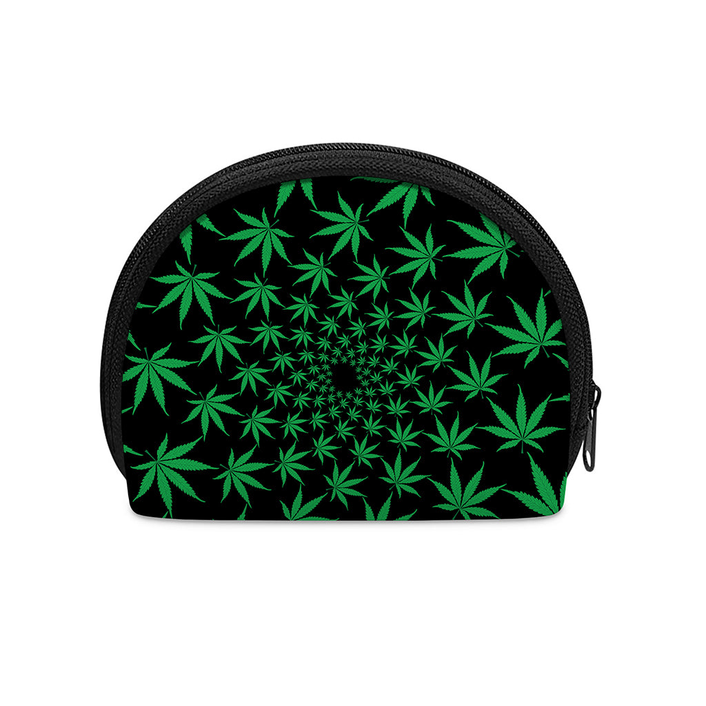 Swirl Cannabis Leaf Print Coin Purse
