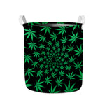 Swirl Cannabis Leaf Print Collapsible Laundry Basket