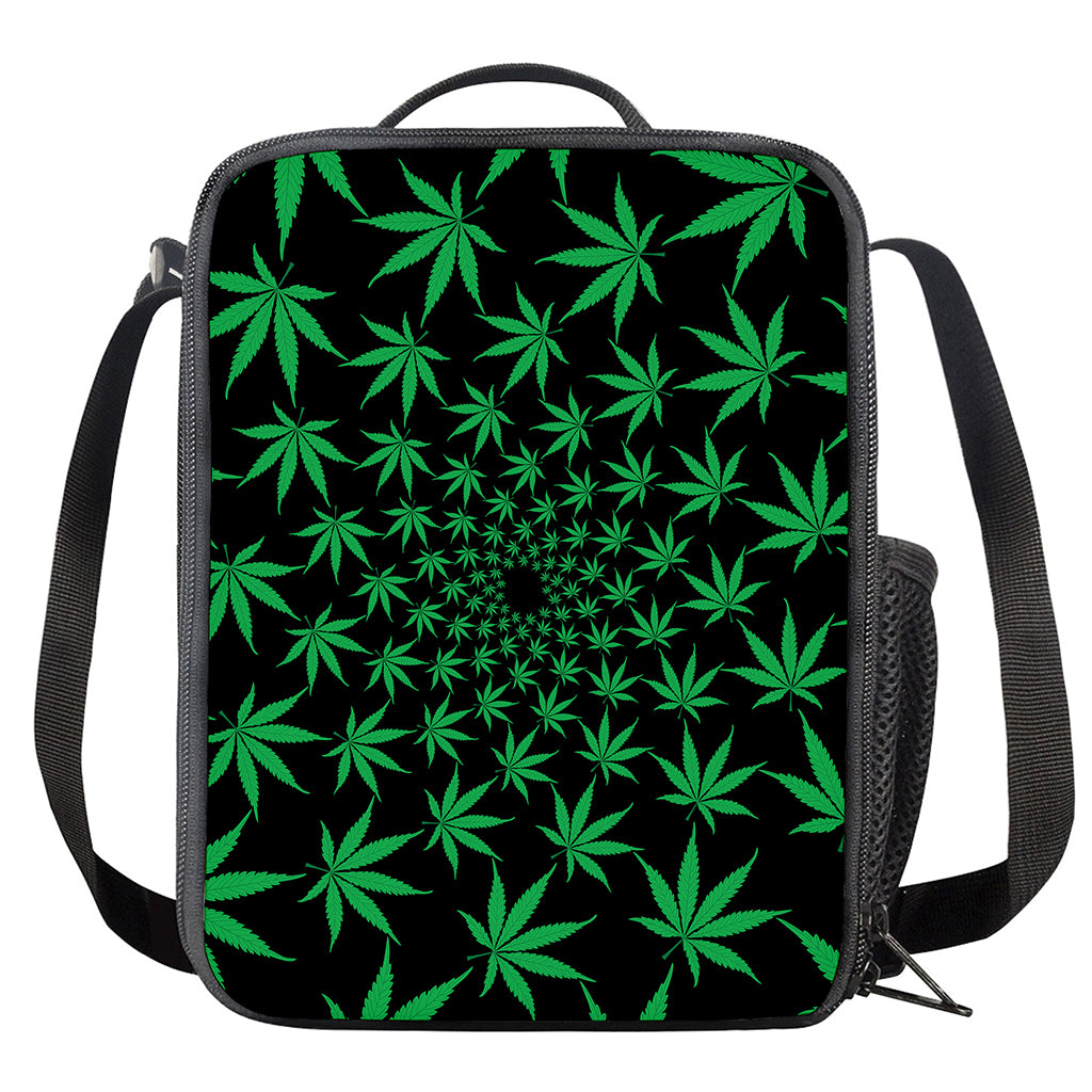 Swirl Cannabis Leaf Print Crossbody Lunch Bag