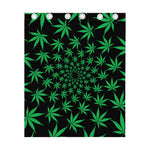 Swirl Cannabis Leaf Print Curtain