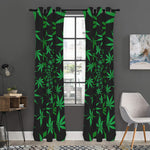 Swirl Cannabis Leaf Print Curtain