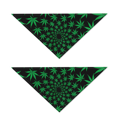 Swirl Cannabis Leaf Print Dog Bandana