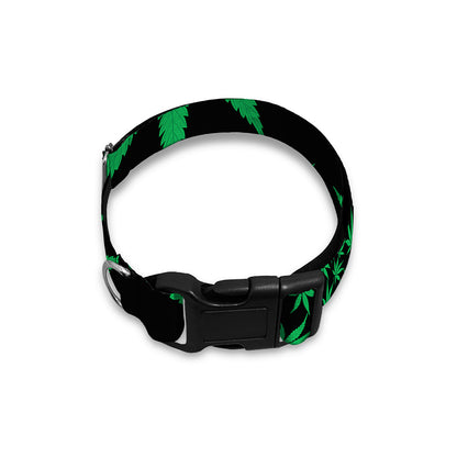 Swirl Cannabis Leaf Print Dog Collar