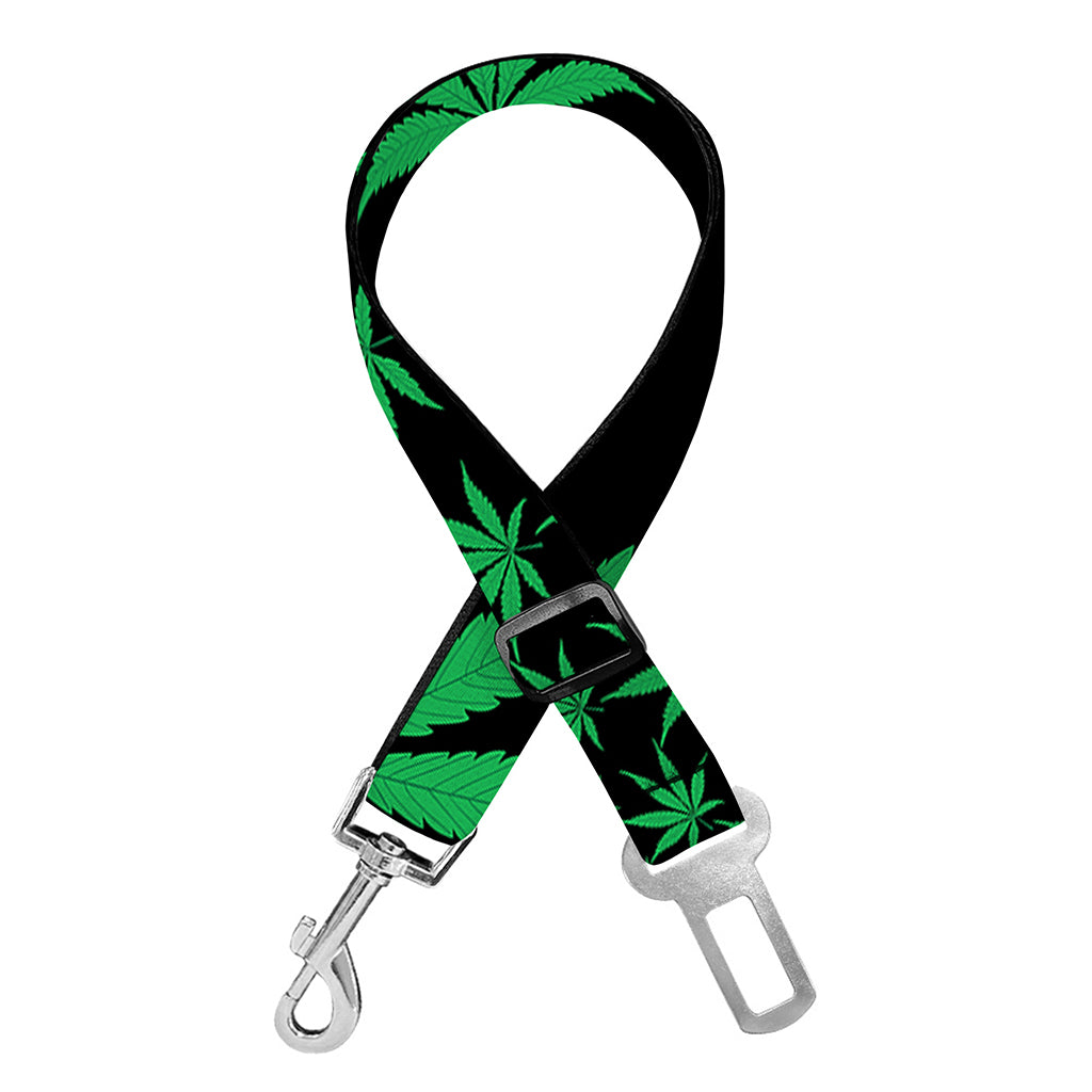 Swirl Cannabis Leaf Print Dog Seat Belt