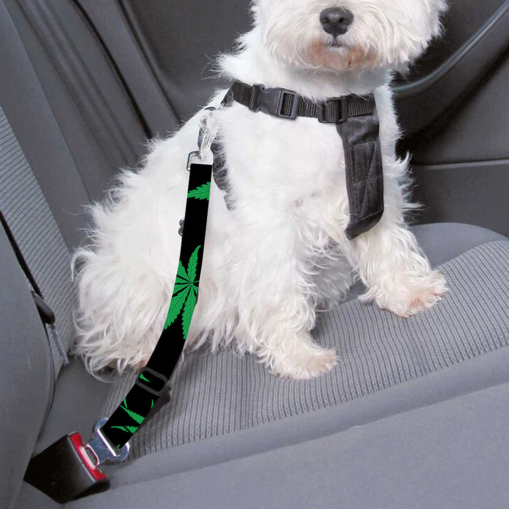 Swirl Cannabis Leaf Print Dog Seat Belt