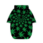 Swirl Cannabis Leaf Print Dog Zip Up Hoodie