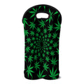Swirl Cannabis Leaf Print Double Neoprene Wine Tote