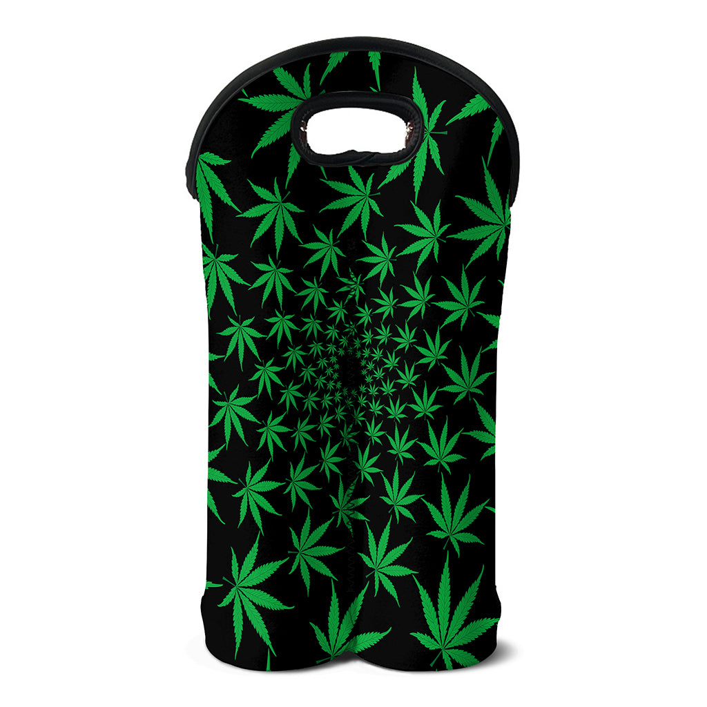 Swirl Cannabis Leaf Print Double Neoprene Wine Tote