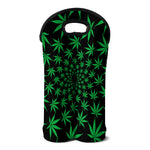 Swirl Cannabis Leaf Print Double Neoprene Wine Tote
