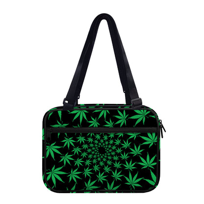 Swirl Cannabis Leaf Print Double Strap Bible Bag