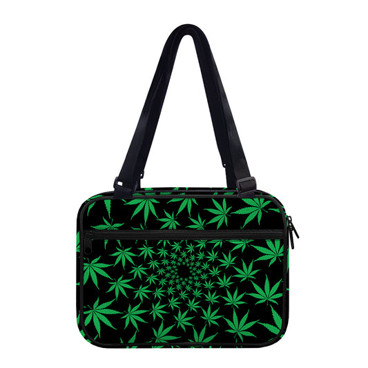 Swirl Cannabis Leaf Print Double Strap Bible Bag