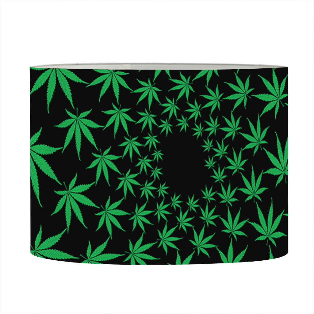 Swirl Cannabis Leaf Print Drum Lamp Shade