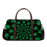 Swirl Cannabis Leaf Print Duffle Bag