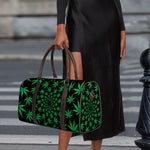 Swirl Cannabis Leaf Print Duffle Bag