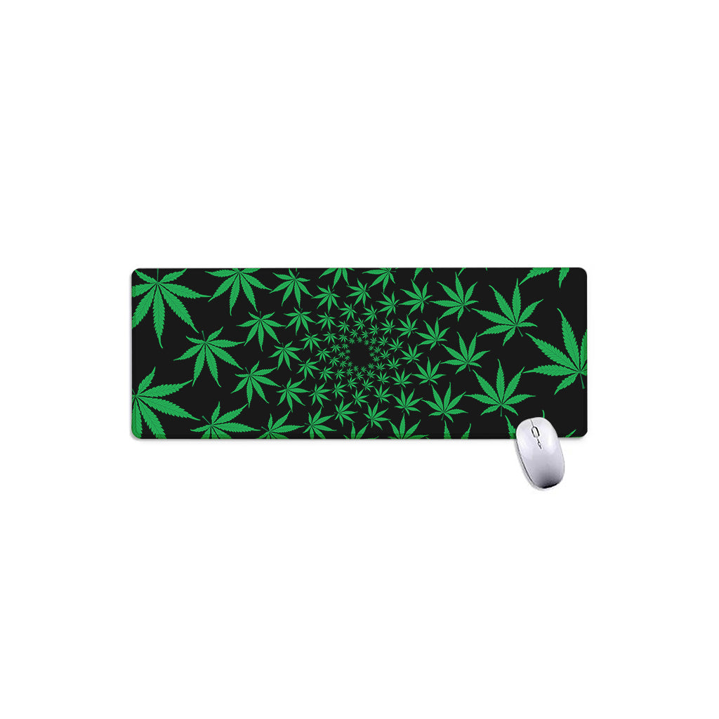 Swirl Cannabis Leaf Print Extended Mouse Pad