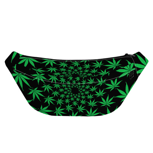 Swirl Cannabis Leaf Print Fanny Pack