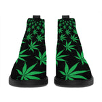 Swirl Cannabis Leaf Print Flat Ankle Boots