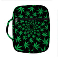Swirl Cannabis Leaf Print Front Pocket Bible Bag