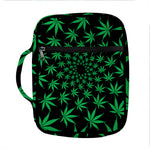 Swirl Cannabis Leaf Print Front Pocket Bible Bag