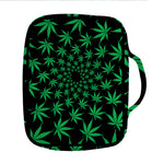 Swirl Cannabis Leaf Print Front Pocket Bible Bag