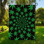 Swirl Cannabis Leaf Print Garden Flag