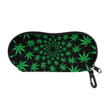 Swirl Cannabis Leaf Print Glasses Case