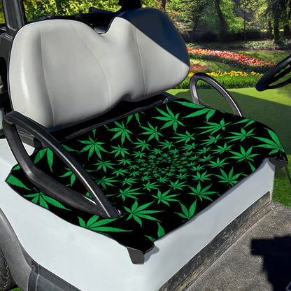 Swirl Cannabis Leaf Print Golf Cart Seat Cover