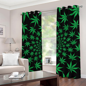 Swirl Cannabis Leaf Print Grommet Curtains