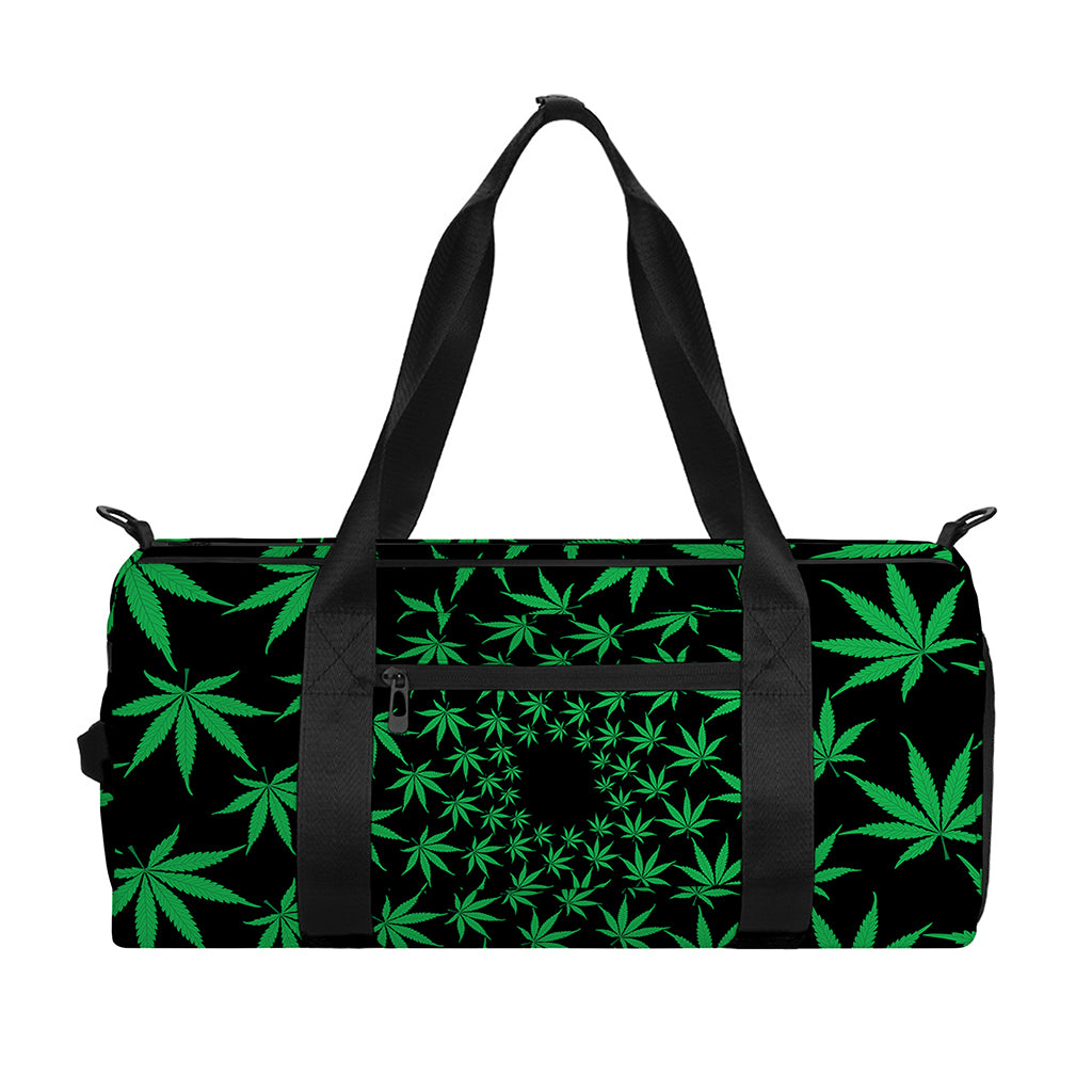 Swirl Cannabis Leaf Print Gym Bag