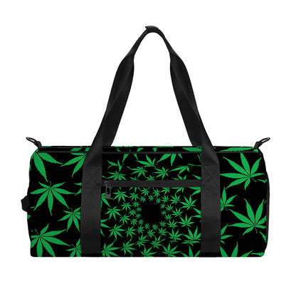 Swirl Cannabis Leaf Print Gym Bag