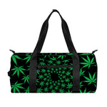 Swirl Cannabis Leaf Print Gym Bag