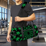 Swirl Cannabis Leaf Print Gym Bag