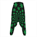 Swirl Cannabis Leaf Print Hammer Pants