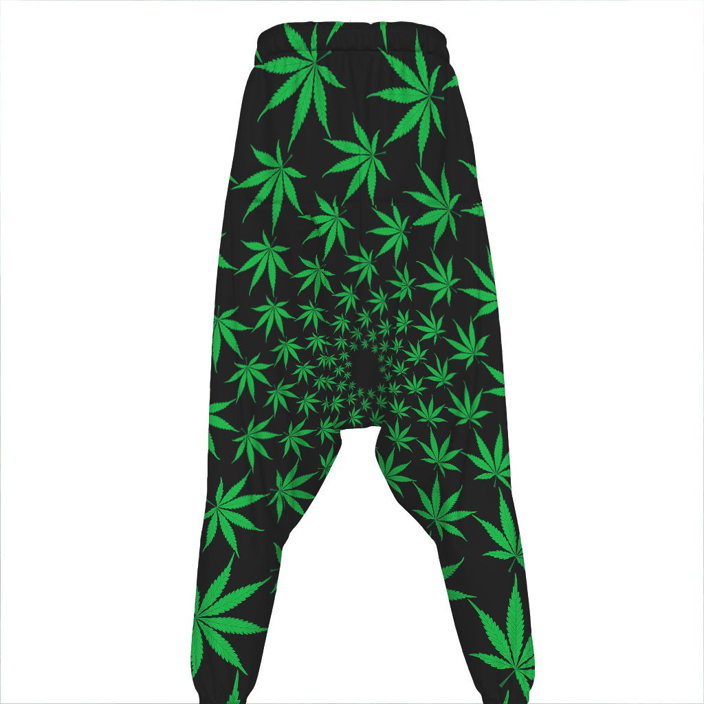 Swirl Cannabis Leaf Print Hammer Pants