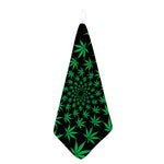 Swirl Cannabis Leaf Print Hand Towel