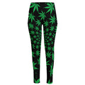 Swirl Cannabis Leaf Print High-Waisted Pocket Leggings