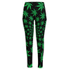 Swirl Cannabis Leaf Print High-Waisted Pocket Leggings