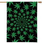 Swirl Cannabis Leaf Print House Flag